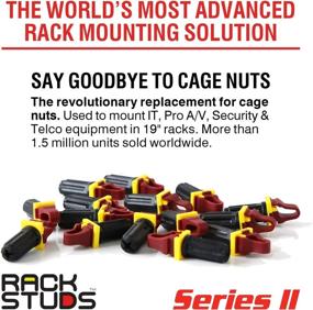 img 3 attached to 🔴 Rackstuds R20: The Revolutionary No-Cage Nut Rack Mount Solution - 20-Pack, Red, 2.2mm Version