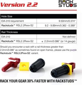 img 2 attached to 🔴 Rackstuds R20: The Revolutionary No-Cage Nut Rack Mount Solution - 20-Pack, Red, 2.2mm Version