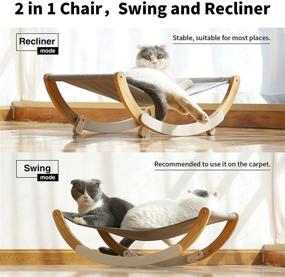 img 2 attached to 😺 FUKUMARU Cat Hammock: New Moon Cat Swing Chair and Kitty Hammock Bed for Small to Medium Size Cats or Toy Dogs - Perfect Cat Furniture Gift