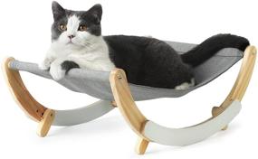 img 4 attached to 😺 FUKUMARU Cat Hammock: New Moon Cat Swing Chair and Kitty Hammock Bed for Small to Medium Size Cats or Toy Dogs - Perfect Cat Furniture Gift