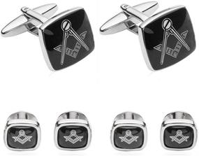 img 1 attached to 🔧 Freemason's Masonic Formal Cufflinks and Studs Set