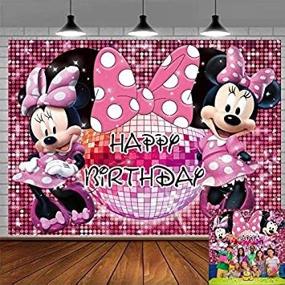 img 3 attached to 🎉 Minnie Mouse Party Supplies Backdrop for Birthday Photography - Mickey 1st 2nd 3rd - Hot Pink Background Decoration for Girls - Kids Banner Photo Studio Props - 7x5Ft Princess