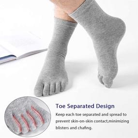 img 3 attached to 🧦 Comfortable Meaiguo Toe Socks for Men and Women - Ideal for Running (3-4 Pack)