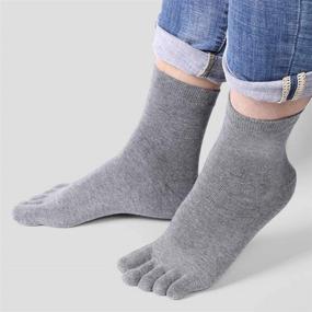 img 2 attached to 🧦 Comfortable Meaiguo Toe Socks for Men and Women - Ideal for Running (3-4 Pack)