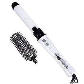 img 1 attached to 🔥 AIKO PRO Automatic Rotating Tourmaline Ceramic 1.25 Inch Curling Iron Hair Curler Wand - LCD Display, Adjustable Temperature & Dual Voltage - Ideal for All Hair Types (White)