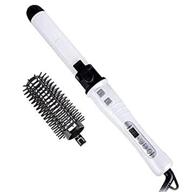 🔥 aiko pro automatic rotating tourmaline ceramic 1.25 inch curling iron hair curler wand - lcd display, adjustable temperature & dual voltage - ideal for all hair types (white) logo