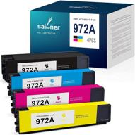 🖨️ sailner remanufactured ink cartridge for hp 972a 972 a: suitable for pagewide mfp 377dw 377dn, pro 352dn, 477dw, 577dw, 452dw, 552dw, 552dn, and managed p55250dw (black, cyan, magenta, yellow, 4 pack) logo