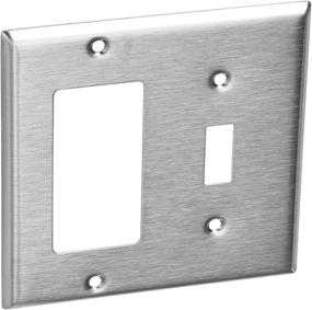 img 3 attached to Leviton S126 Stainless Steel 2-Gang Wallplate for 1 Toggle Switch and Decora/GFCI Device