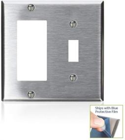 img 2 attached to Leviton S126 Stainless Steel 2-Gang Wallplate for 1 Toggle Switch and Decora/GFCI Device