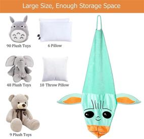 img 1 attached to Large Stuffed Animal Storage Bean Bag Chair Cover - 24 x 24 Inch Size, Zipper Closure for Organizing Plush Toys, Blankets, Towels, Clothes - Home Supplies (Beans Not Included)