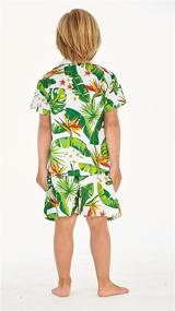 img 3 attached to 🌺 Hawaii Hangover Boy's Aloha Luau Shirt Cabana Set in Vintage Tropical Toile