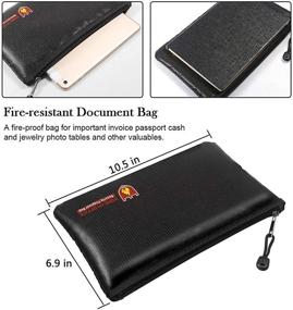 img 1 attached to 🔥 Fireproof Money Safe Document Bag: Silicone Coated, Water & Fire Resistant Storage for Cash, Important Documents, Jewelry, and More!