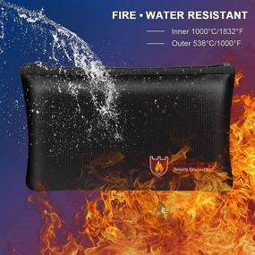 img 3 attached to 🔥 Fireproof Money Safe Document Bag: Silicone Coated, Water & Fire Resistant Storage for Cash, Important Documents, Jewelry, and More!