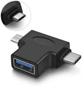 img 4 attached to 🔌 Versatile 2 in 1 OTG Converter: USB 3.0 to Micro USB and Type C Adapter - USB3.0 Female to Micro USB Male and USB C Male Connector (1 Pack)