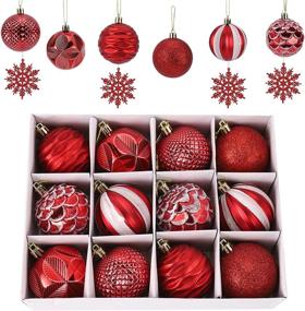 img 4 attached to 🎄 Red Glitter Christmas Ball Ornaments 12ct, 2.36" Shatterproof Xmas Decor Balls - New for 2021, Ideal for Tree Decoration, Holiday Party, Xmas Tree Ornaments