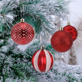 img 1 attached to 🎄 Red Glitter Christmas Ball Ornaments 12ct, 2.36" Shatterproof Xmas Decor Balls - New for 2021, Ideal for Tree Decoration, Holiday Party, Xmas Tree Ornaments