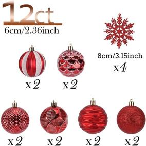 img 3 attached to 🎄 Red Glitter Christmas Ball Ornaments 12ct, 2.36" Shatterproof Xmas Decor Balls - New for 2021, Ideal for Tree Decoration, Holiday Party, Xmas Tree Ornaments