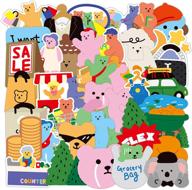 🐻 sebada 50pcs cute korean bear stickers: laptop, motorcycle, bicycle, skateboard, luggage decals | no-duplicate sticker pack! logo