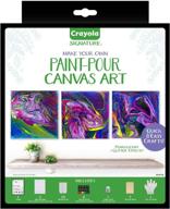 🎨 crayola signature paint-pour canvas art painting kit - marbleized mini canvas, 29 piece set (single pack) logo