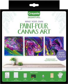 img 4 attached to 🎨 Crayola Signature Paint-Pour Canvas Art Painting Kit - Marbleized Mini Canvas, 29 Piece Set (Single Pack)