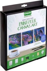 img 1 attached to 🎨 Crayola Signature Paint-Pour Canvas Art Painting Kit - Marbleized Mini Canvas, 29 Piece Set (Single Pack)