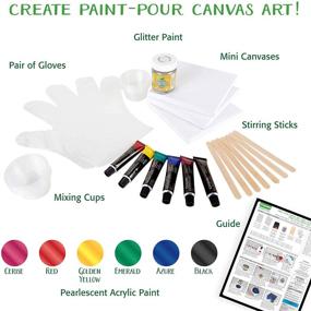 img 2 attached to 🎨 Crayola Signature Paint-Pour Canvas Art Painting Kit - Marbleized Mini Canvas, 29 Piece Set (Single Pack)