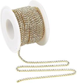 img 4 attached to DIY Jewelry Making Crafts Shoe Charms: Gold 💎 Trim Bling String, 11 Yards with 2mm Rhinestone Chain