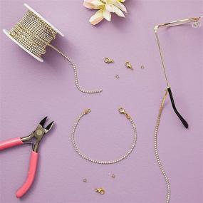 img 3 attached to DIY Jewelry Making Crafts Shoe Charms: Gold 💎 Trim Bling String, 11 Yards with 2mm Rhinestone Chain