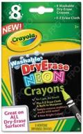 🖍️ washable dry erase crayons: easy clean-up, assorted neon colors, 8/pack – convenient & cost-effective set логотип