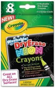 img 4 attached to 🖍️ Washable Dry Erase Crayons: Easy Clean-Up, Assorted Neon Colors, 8/Pack – Convenient & Cost-Effective Set