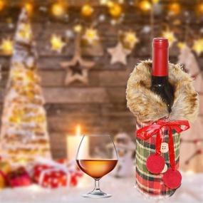 img 3 attached to 🎅 Santa Coat & Collar Wine Bottle Covers - Christmas Wine Gift Bags for Xmas Decorations. Perfect Indoor Navidad Decoracion!