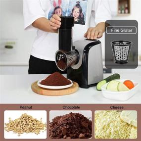 img 3 attached to 🥗 Efficient Electric Salad Machine: 5 Blade Spiralizer, Vegetable Slicer, Shredder, Cutter & Cheese Grater Set for Home Kitchen Use