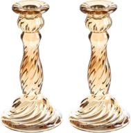 🕯️ enjinkail gold glass candle holder set - elegant taper candlestick holders for weddings & events logo