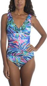 img 2 attached to 👙 La Blanca Women's V-Neck Halter One Piece Swimsuit with Keyhole Detail