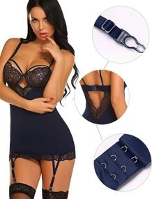 img 1 attached to Avidlove Lingerie Bodysuit Babydoll Stockings