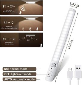 img 2 attached to Rechargeable Motion Sensor LED Closet Light 42 LED Bulbs 2 Pack - Under Cabinet Lights with Magnetic Stick-on for Stairway, Wardrobe, Kitchen, Hallway - Wireless Night Light Bar