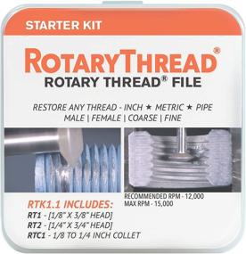 img 2 attached to 🔧 Efficiently Restore, Repair, and Clean Rotary Thread File RTK1: 3 Piece File Starter Kit for Male, Female, Inch, Metric, and Pipe Threads