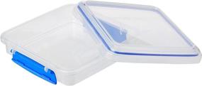 img 3 attached to KLIP IT Collection 1.9 Cup Compact Sandwich Box Storage Container, Set of 3, Clear/Blue, Ideal for Meal Prep, BPA-Free, Reusable