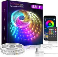 🎶 82ft/25m led strip lights with music sync, micomlan color changing rgb led strip with built-in mic, bluetooth app control, 5050 rgb led light strip (app+remote+mic+music), for home decoration логотип