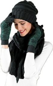img 4 attached to Warm Scarf Glove Hat Beanie Women's Accessories in Scarves & Wraps