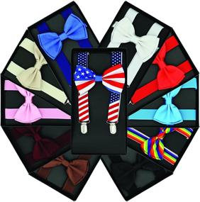 img 2 attached to Buha Мужские подтяжки 2 в 1 и набор галстука-бабочки, специальное издание для повседневного стиля с подтяжками и галстуком-бабочкой для мужчин.