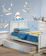 🐠 vibrant multicolor fish'n sharks super jumbo applique by borders unlimited: eye-catching home decor logo