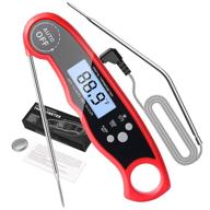 🔥 red dual probe meat thermometer with alarm function and backlight – perfect for cooking, grilling, baking, and smoking logo