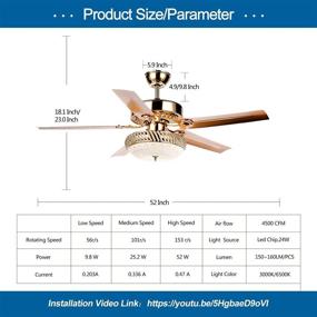 img 1 attached to 🌟 Enhance Your Home Decor with Morpholife Metal Led Ceiling Fan - Remote Control, Glass Light Cover, Reversible Blades, Quiet Operation, Chandelier, Rose Gold Finish