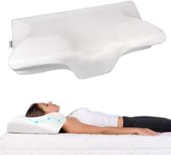 🌙 valinks contour memory foam pillow: comfort & support for neck pain relief, ideal for all sleeping positions - side, back, stomach sleepers, with free white pillowcases logo