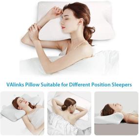 img 1 attached to 🌙 VAlinks Contour Memory Foam Pillow: Comfort & Support for Neck Pain Relief, Ideal for All Sleeping Positions - Side, Back, Stomach Sleepers, with Free White Pillowcases