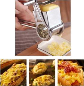 img 3 attached to 🧀 Enhanced ZEICAFER Rotary Cheese Grater with 3 Versatile Interchangeable Drum Blades