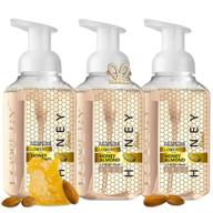 lovery foaming hand soap - 3-pack scented hand wash for kitchen or bathroom - alcohol-free, moisturizing hand soap with aloe and essential oils - honey almond scent - 26.25 fl oz - free swarovski bracelet included logo