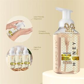 img 1 attached to Lovery Foaming Hand Soap - 3-Pack Scented Hand Wash for Kitchen or Bathroom - Alcohol-Free, Moisturizing Hand Soap with Aloe and Essential Oils - Honey Almond Scent - 26.25 fl oz - Free Swarovski Bracelet Included