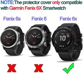 img 3 attached to RuenTech Case Cover Compatible With Garmin Fenix 6X/6X Pro/Fenix 6X Sapphire Case Protector TPU Protective Case Frame For Fenix 6X GPS Watch (Pink/Blue/Purple/Black/Clear)